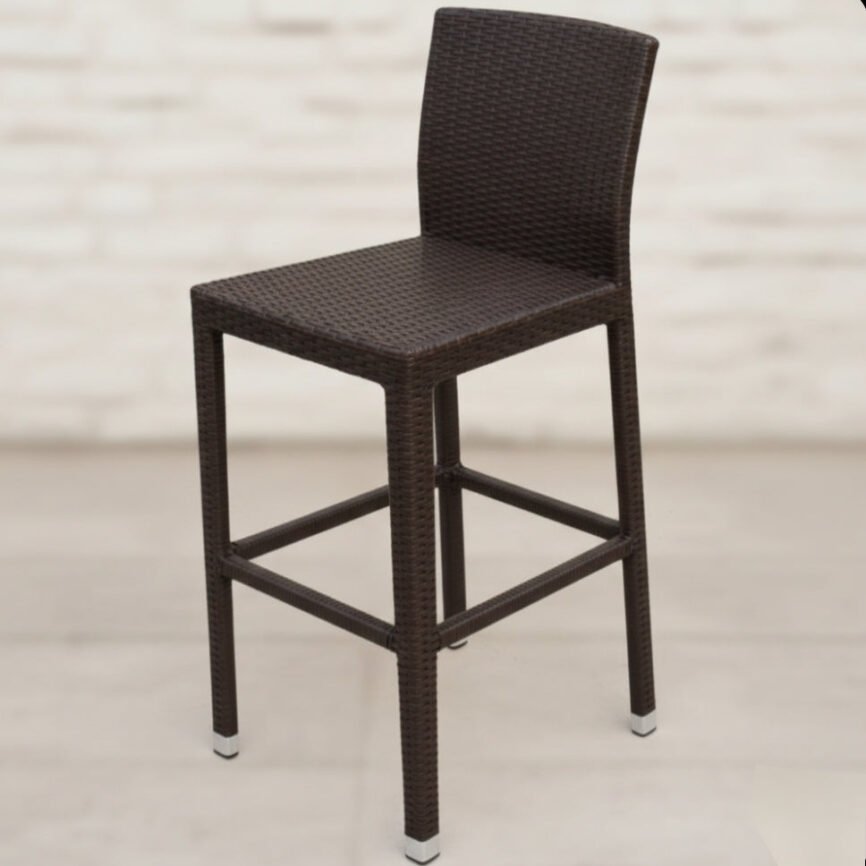 Berlin High Stool by Samz Design Malaysia Having aluminum frame and wicker weaving ideal for designers, hotels, resorts, cafés, restaurants, and outdoor commercial projects.