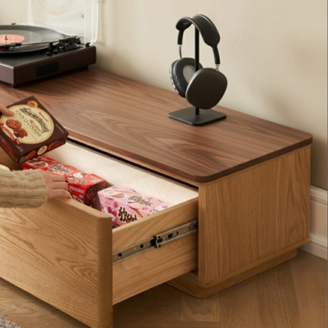 Teak Wood Cabinet by Samz Design Shah Alam showing drawers being pulled out