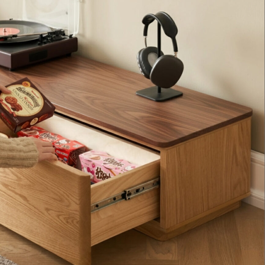 Teak Wood Cabinet by Samz Design Shah Alam showing drawers being pulled out