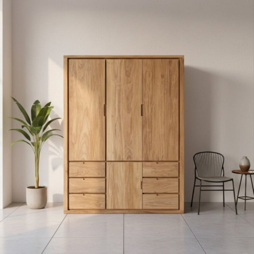 Hilton Teak wardrobe by Samz Design Malaysia, custom wooden wardrobes for bedrooms and hotels