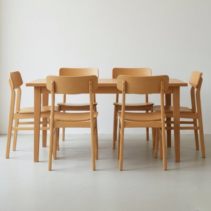FDF Solid teak Wood Dining Chair by Samz Design with modern wooden frame for dining rooms, cafés, restaurants, and hotels.