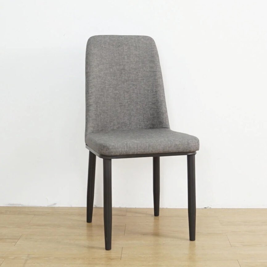 Leez upholstered dining chair by Samz Design, powder-coated metal frame with fabric seat, Shah Alam