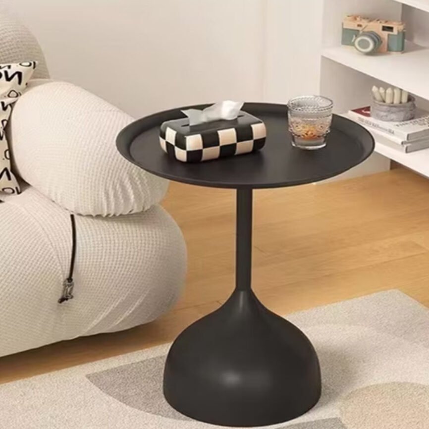 Hilton Round Side Table with nesting pedestal design and removable tray tops by Samz Design.