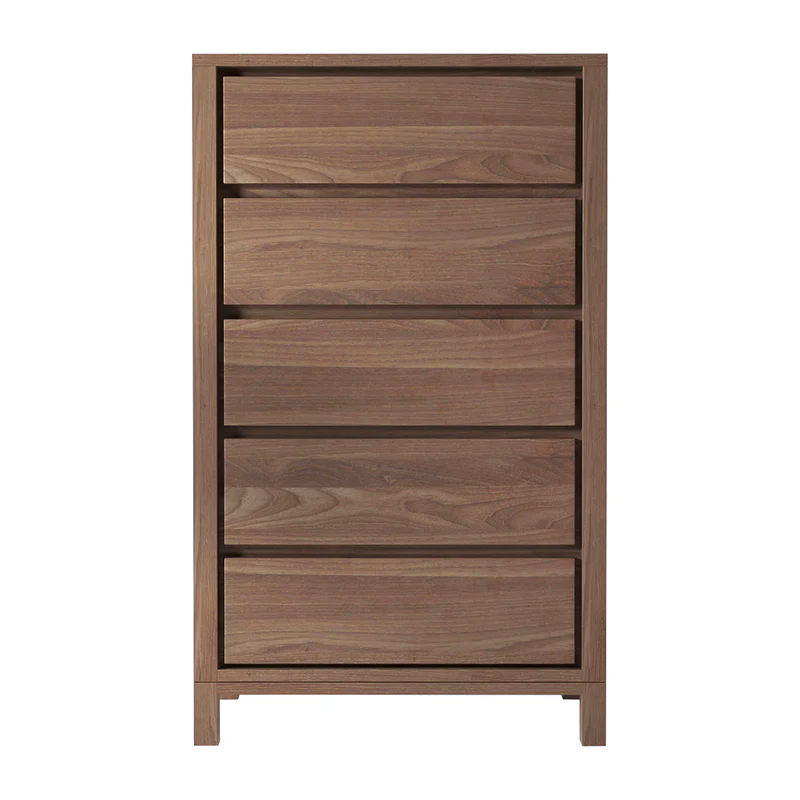Hilton Teak Wood Chest of Drawers with five drawers in Scandinavian solid teak wood design by Samz Design.