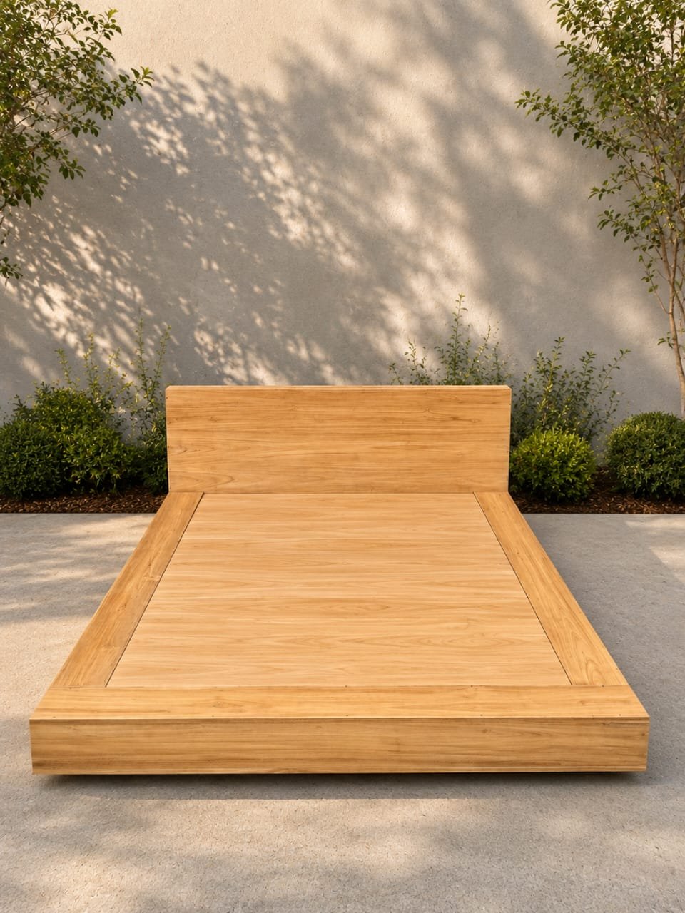 Kiara Teak Wood Bedframe crafted from premium solid teak wood by Samz Design Shah Alam