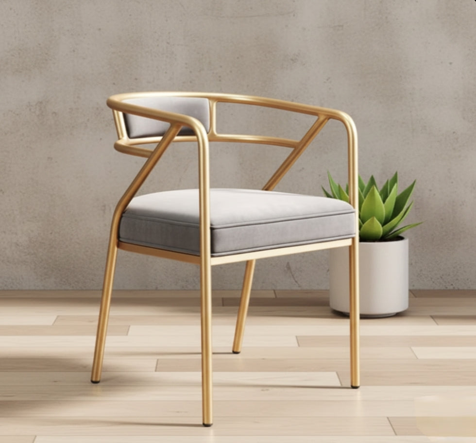 Dinning Chair made from Powder Coated Aluminum and upholstered material