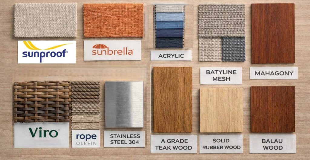 Material Board sample of all materials used by Samz Design