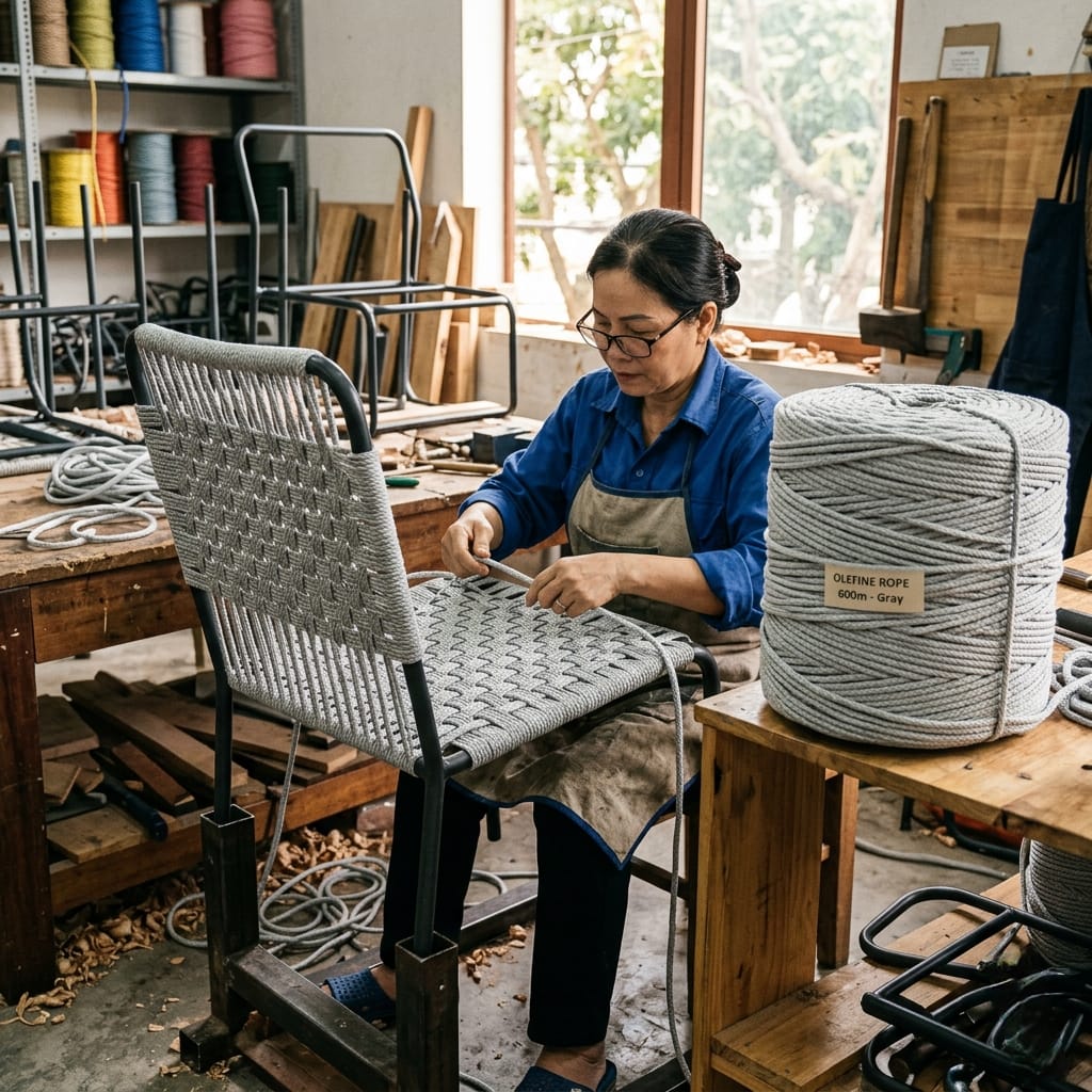 Olefine Rope material and weaving