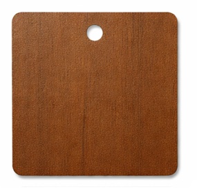 Teak color swatch powdered coated aluminium