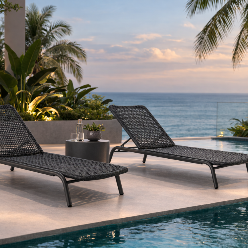 Klana rope and aluminium sun lounger set by Samz Design Malaysia