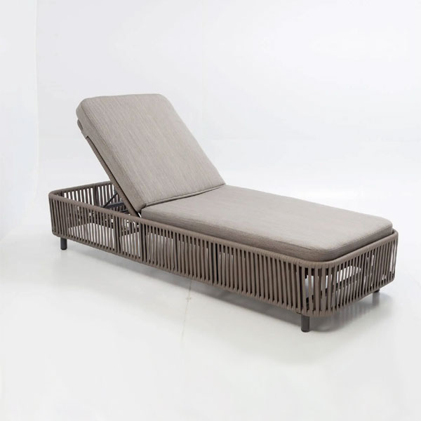 Jumairah Outdoor Aluminium Rope Sun Lounger by Samz Design with aluminium frame and olefin rope for outdoor use