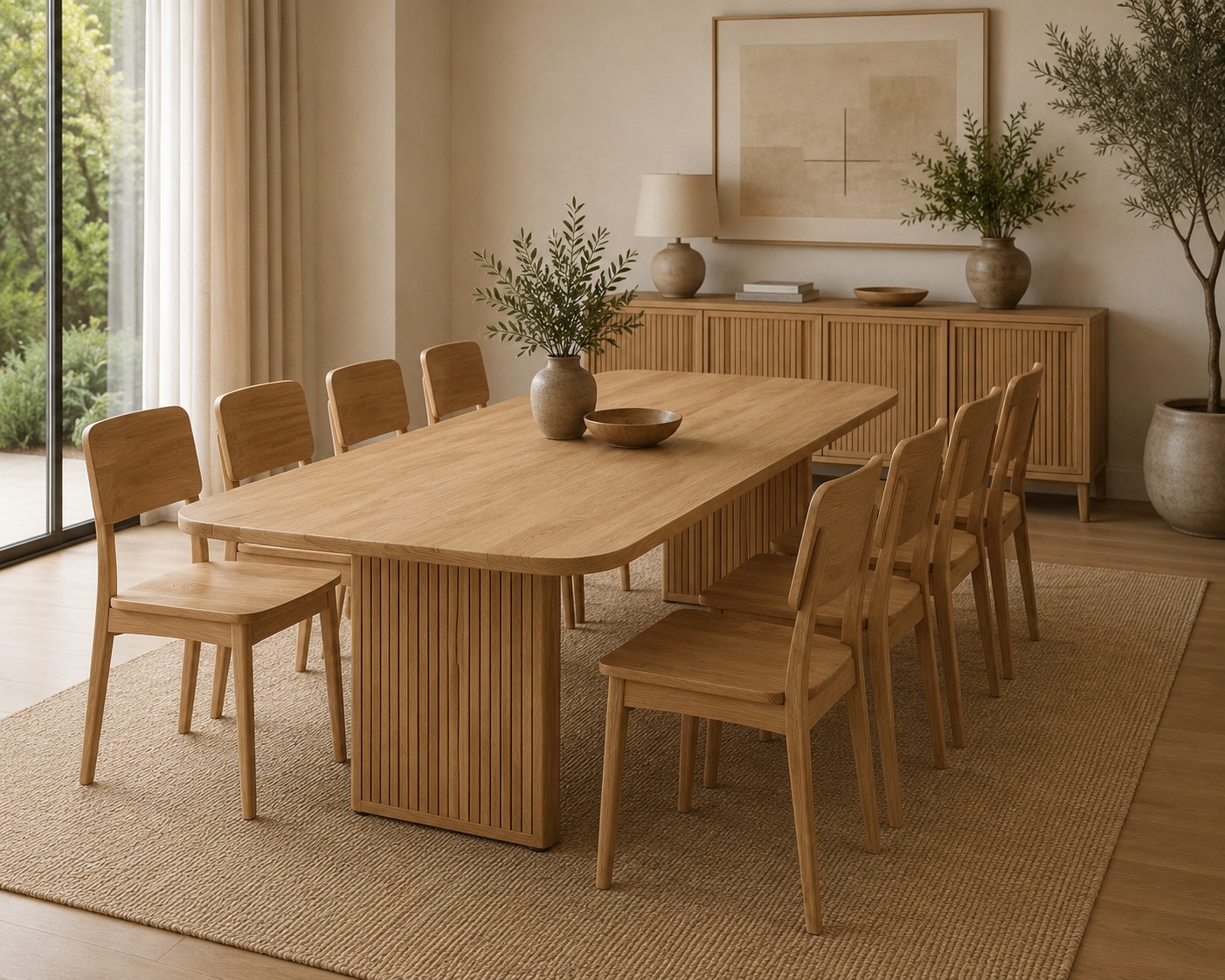 Wave Teak Wood Table - Image 2