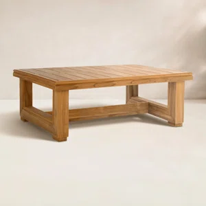 Arfa Outdoor Teak Wood Coffee Table by Samz Design Shah Alam featuring solid teak wood construction for patios, gardens, and outdoor living spaces.