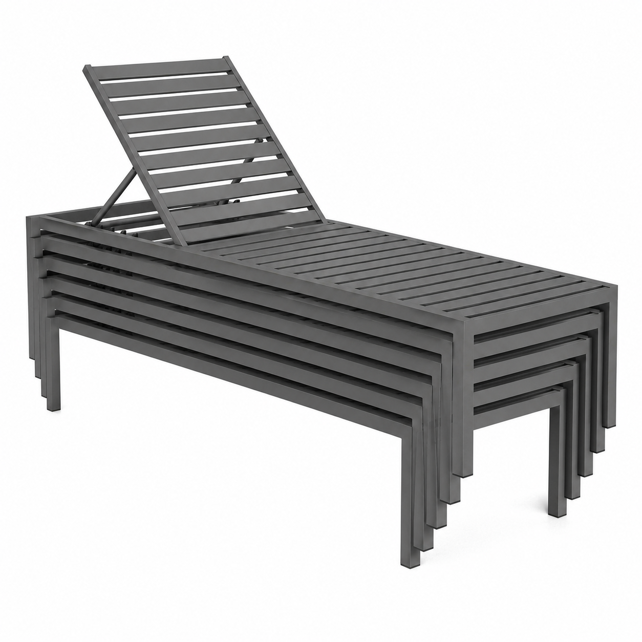 Sutera Aluminium Stackable Sun Lounger with adjustable backrest and powder-coated aluminium frame by Samz Design Shah Alam