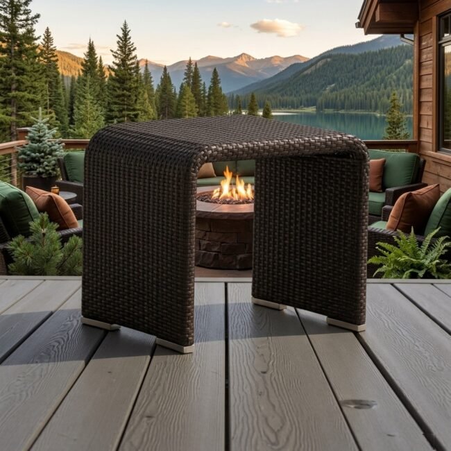 Rompin outdoor wicker side table