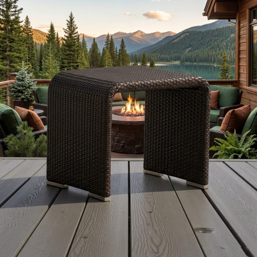 Rompin outdoor wicker side table