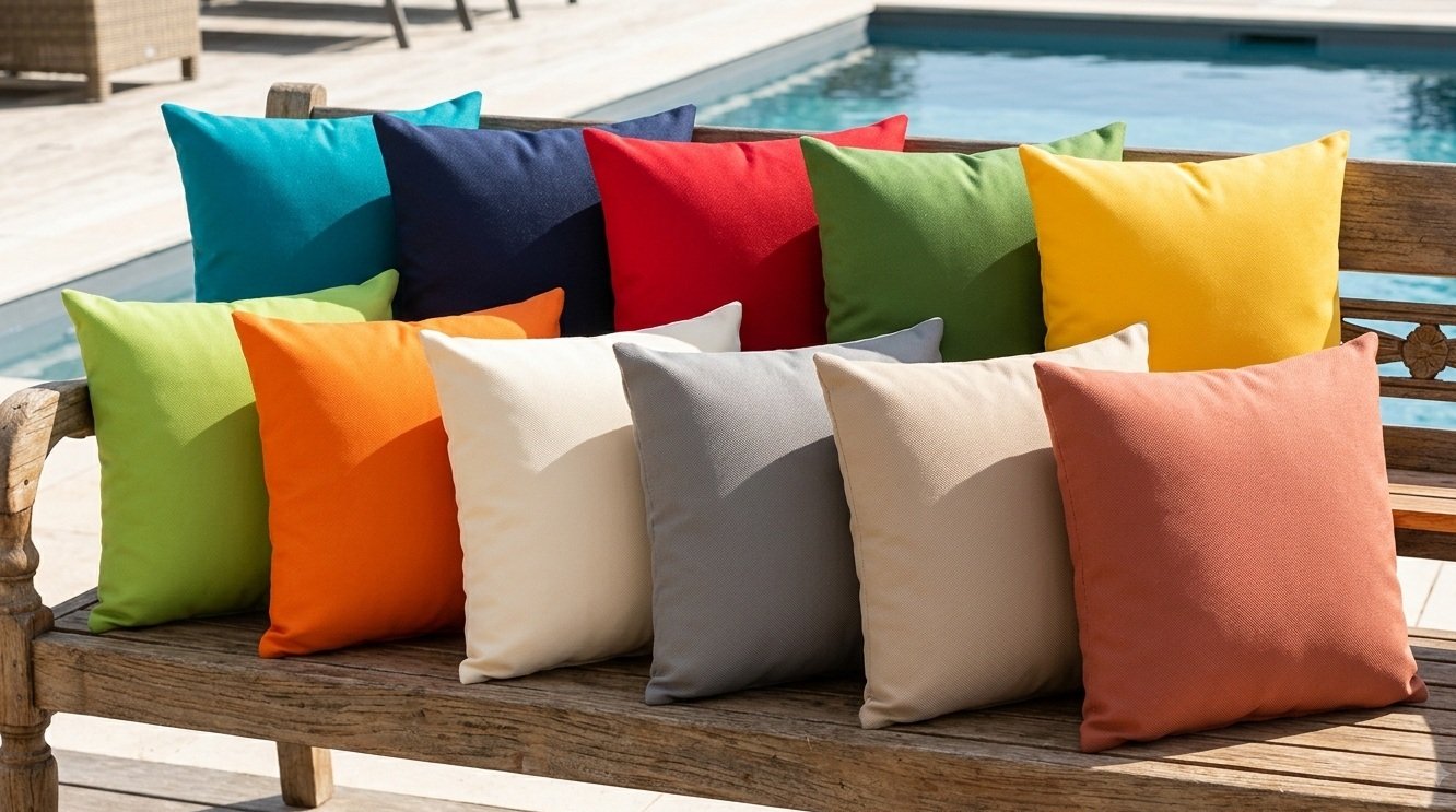 Outdoor scatter cushion in plain colors 48 × 48 cm
